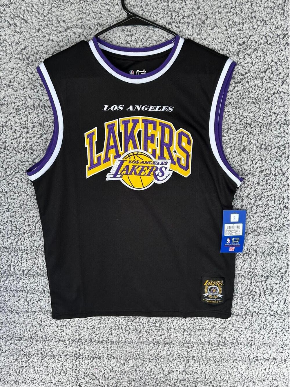 LA Lakers Tank Top Mens Medium Black Ultra Game NBA NWT